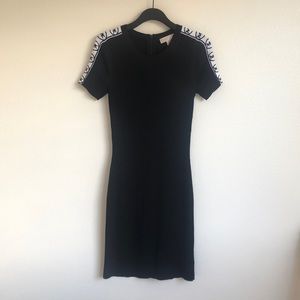 Logo Tape Ribbed Stretch Viscose Dress